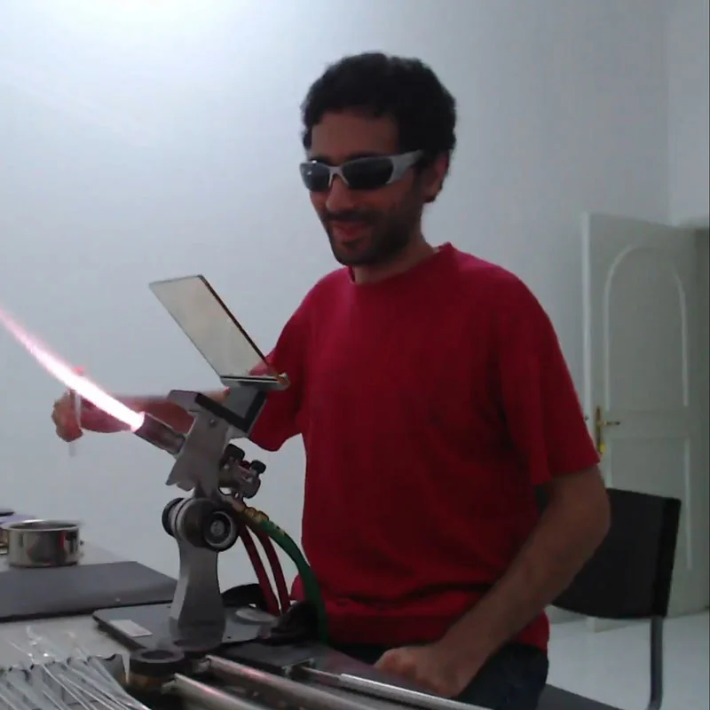 Photo of me glassworking